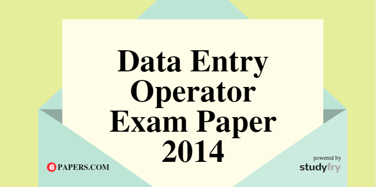 Uttarakhand Data Entry Operator Exam Paper (Group C) - 2014