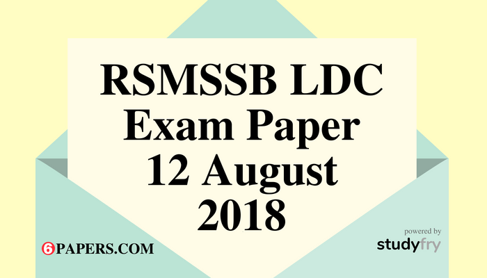 RSMSSB LDC Exam Paper 2018 in English (Answer Key)