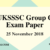 UKSSSC Group C 25 November 2018 Exam Paper - English