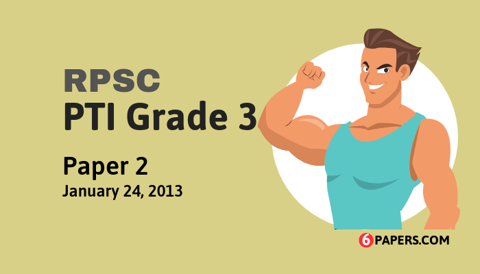 RPSC PTI Grade 3 exam paper - 2011 (Paper 2) (English)