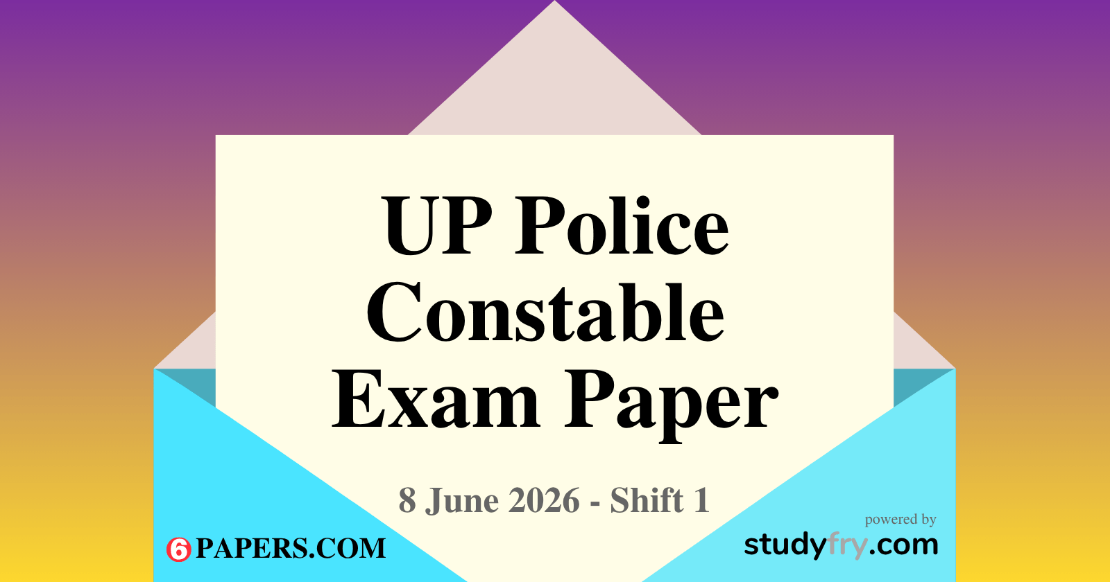 UP Police Constable exam paper 8 June 2026 (Answer key) - Morning Shift